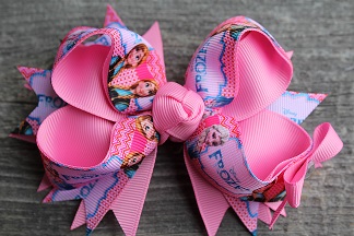 Pink Frozen Inspired Hair Bow