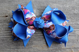 Royal Blue Anna Inspired Hair Bow