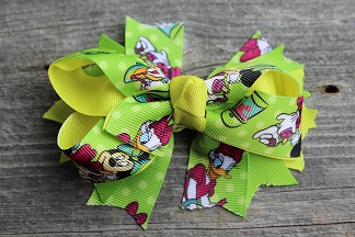 Lime Green Minnie Inspired Hair Bow