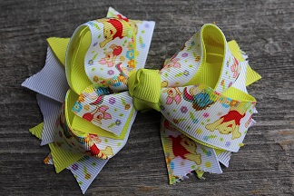 Yellow Winnie The Pooh Inspired Hair Bow