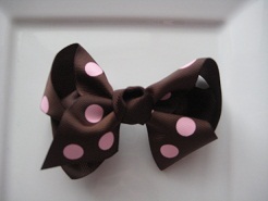 Brown with Light Pink Polka Dots