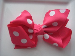 Hot Pink with White Polka Dots