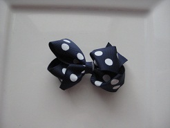 Navy with White Polka Dots