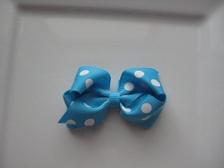 Turquoise with White Polka Dots