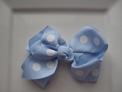 Light Blue with White Polka Dots