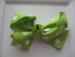 Lime with White Polka Dots