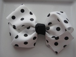 White with Black Polka Dots