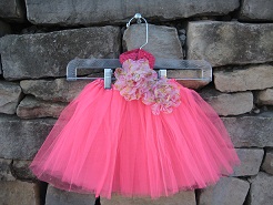 Hot Pink/Chiffon Flower Tutu