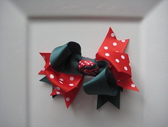 Forest Green and Red with White Polka Dots