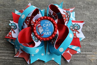 Cat In The Hat Inspired Hair Bow