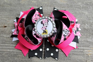 Pink Minnie Inspired Hair Bow